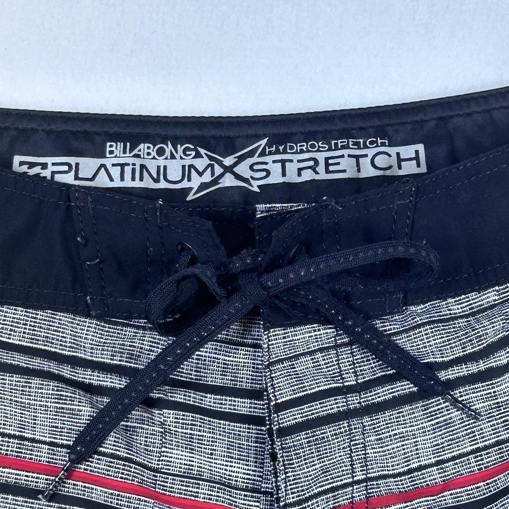 VTG. Billabong Lightweight Board‎ Shorts Platinum X Stretch Black & Gray 34 Mens